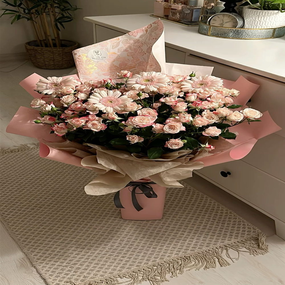 Flowers Bouquet Pink – باقة ورد وردية